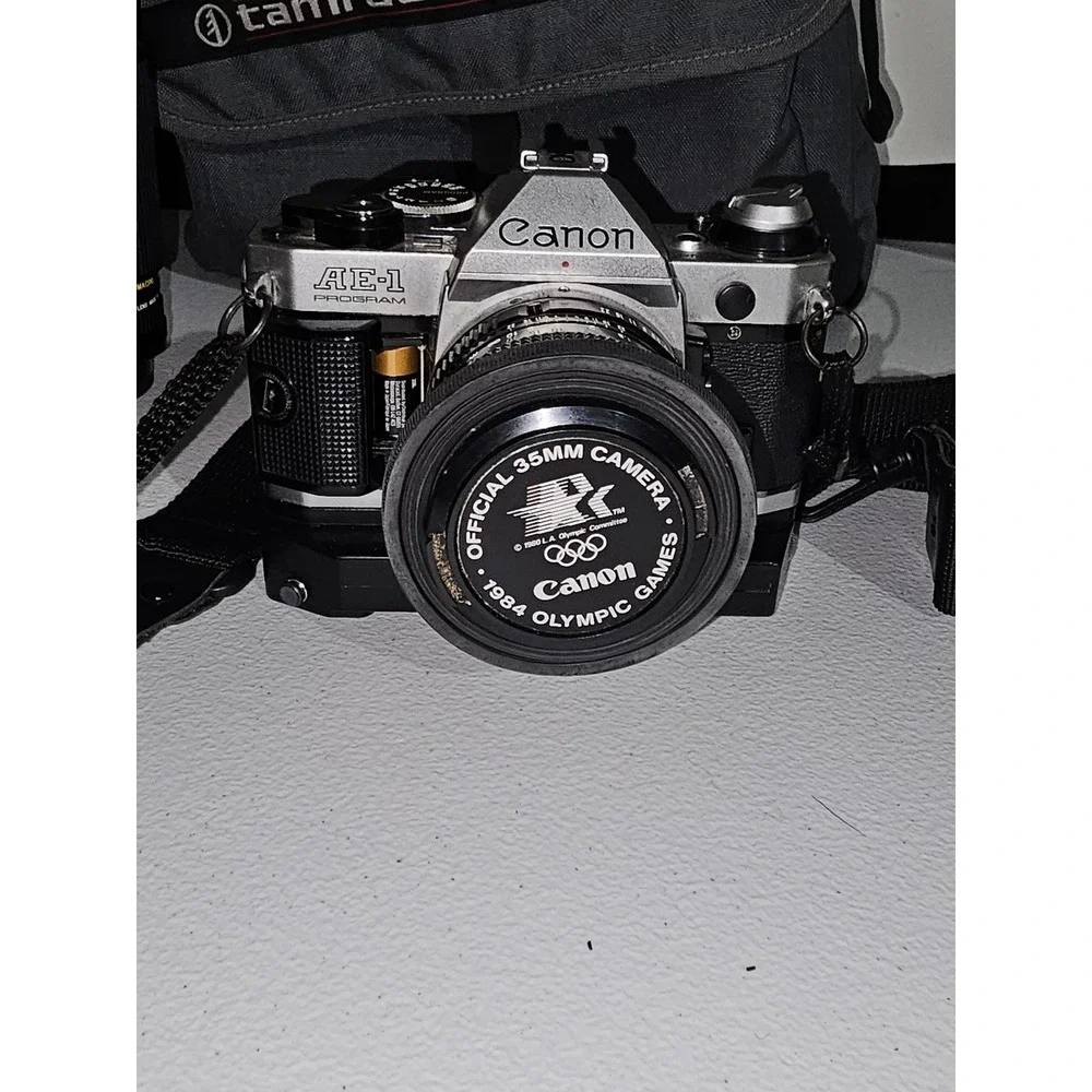Canon AE-1 Program 35mm SLR Film Camera w/ FD 50mm 1:1.8 Lens Untested
